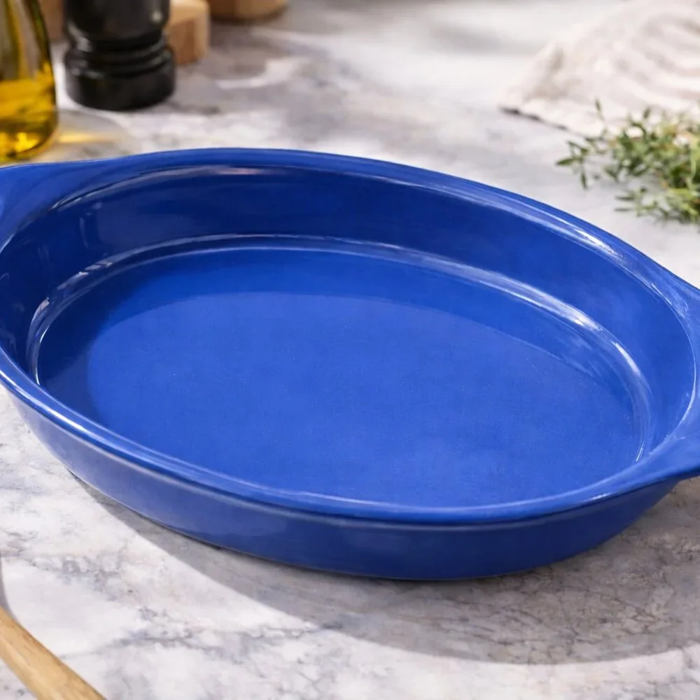 Corning‎ Sapphire Creations 12-oz BLUE Stoneware AUGRATIN Dish Discontinued Rare